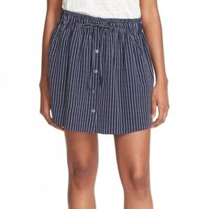 Joie Wendolyn Striped Silk Drawstring-Waist Skirt